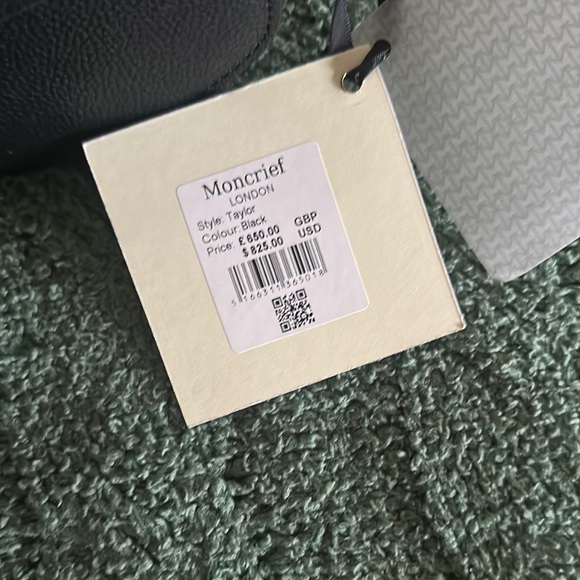 Moncrief London Taylor Crossbody Bag Black Italian Leather NEW! - Picture 5 of 9